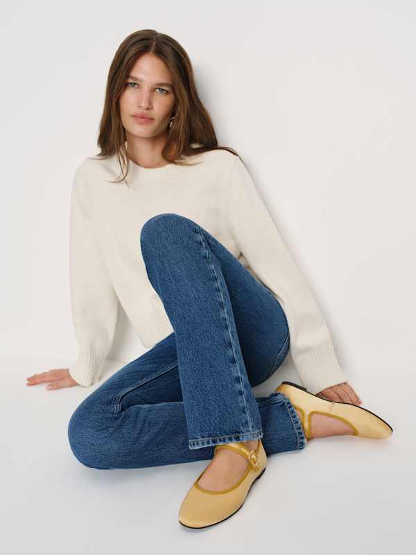 Tilly Ballet Flat - Lemon Custard Satin